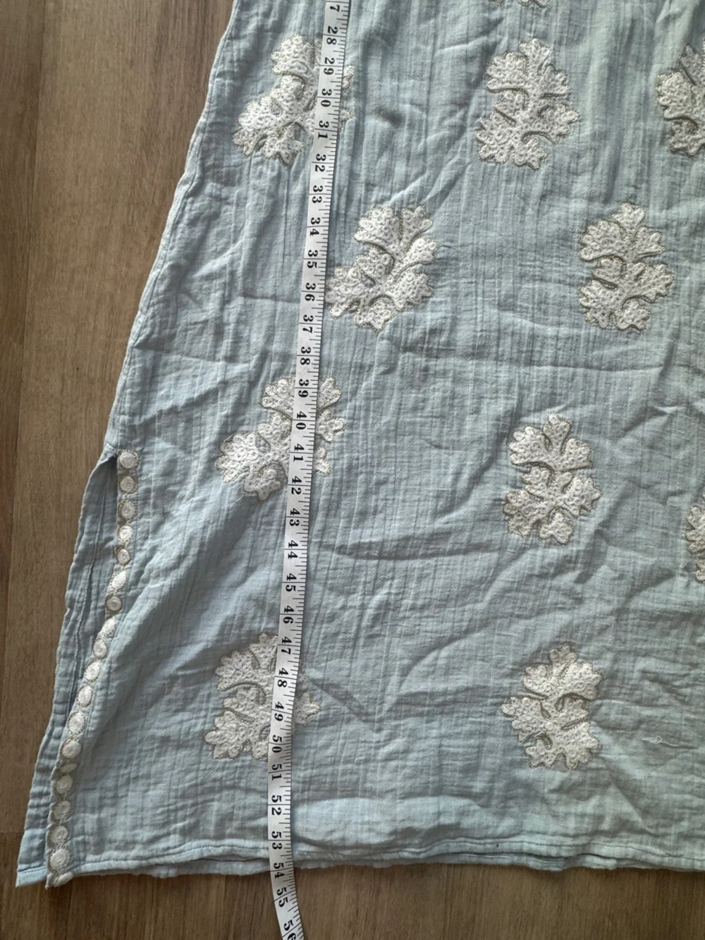 Ibiza Mode Kaftan Leaf Pale Blue sz XS/S